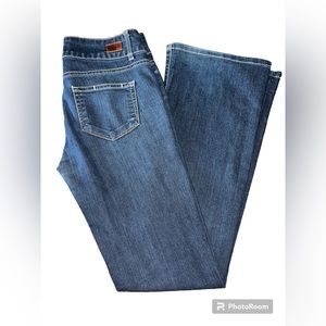 PAIGE Wide Leg Flare Low/Mid-Rise Jeans